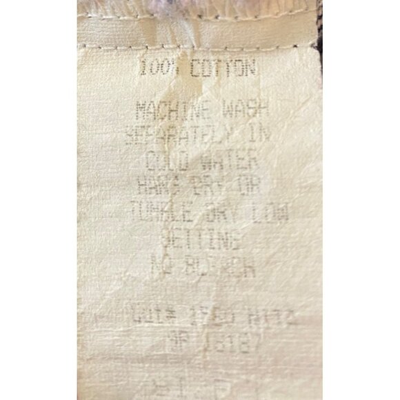 Vintage Paris Blues Denim Vest Plaid Collar & Floral Hem Large - Picture 4 of 8